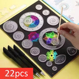 Régua geométrica Conjunto Régua geométrica, Roleta Matemática, Ferramentas de Desenho, Aprendizagem Pintura, Puzzle Brinquedos, Art Tool, 22Pcs