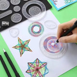 Régua geométrica Conjunto Régua geométrica, Roleta Matemática, Ferramentas de Desenho, Aprendizagem Pintura, Puzzle Brinquedos, Art Tool, 22Pcs