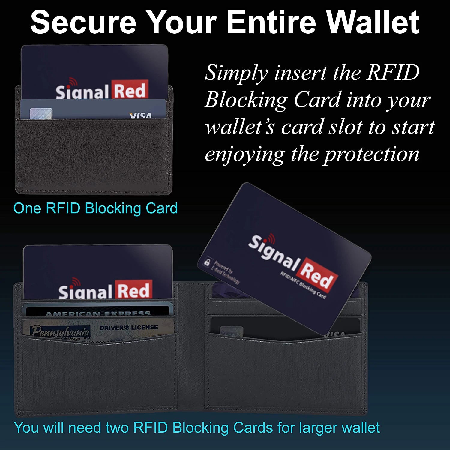 Protección RFID para billetera, escudo de señales NFC, protección segura, protector de tarjetas de crédito y pasaportes, bloqueador de tarjetas 