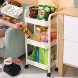 Multi-layer storage rack with wheels, small trolley, home storage, floor to floor, kitchen, bedroom, bathroom 