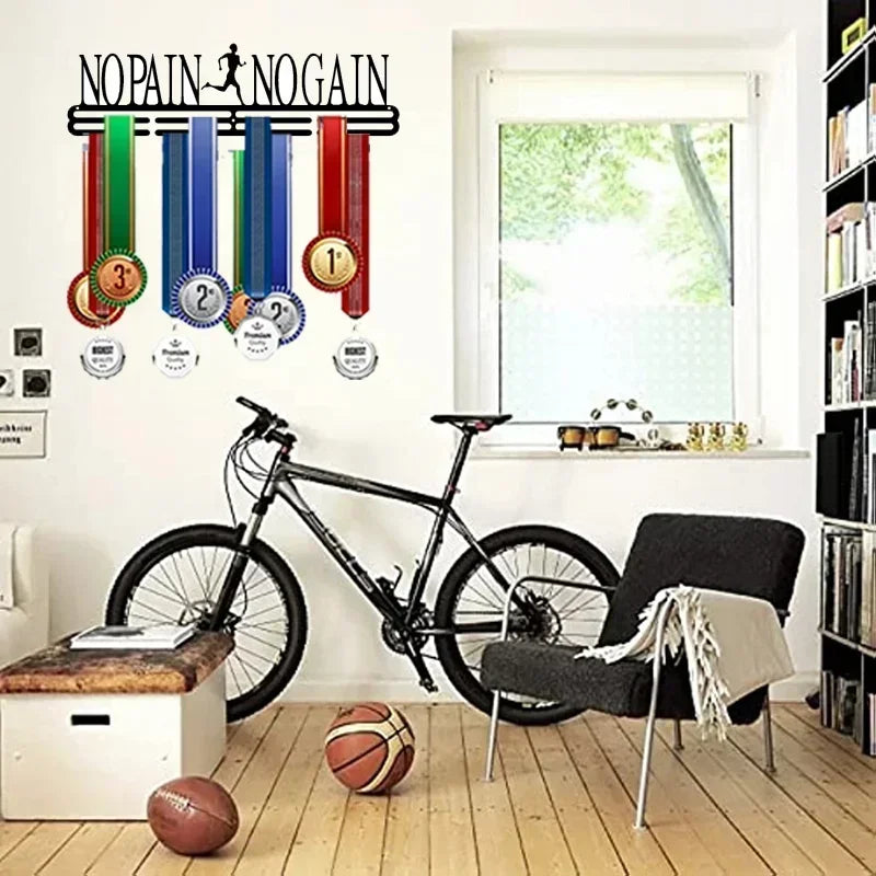 Rack de exibição de medalha de corrida de maratona, cabide de suporte, organizador para parede, esportes de corrida