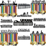 Rack de exibição de medalha de corrida de maratona, cabide de suporte, organizador para parede, esportes de corrida