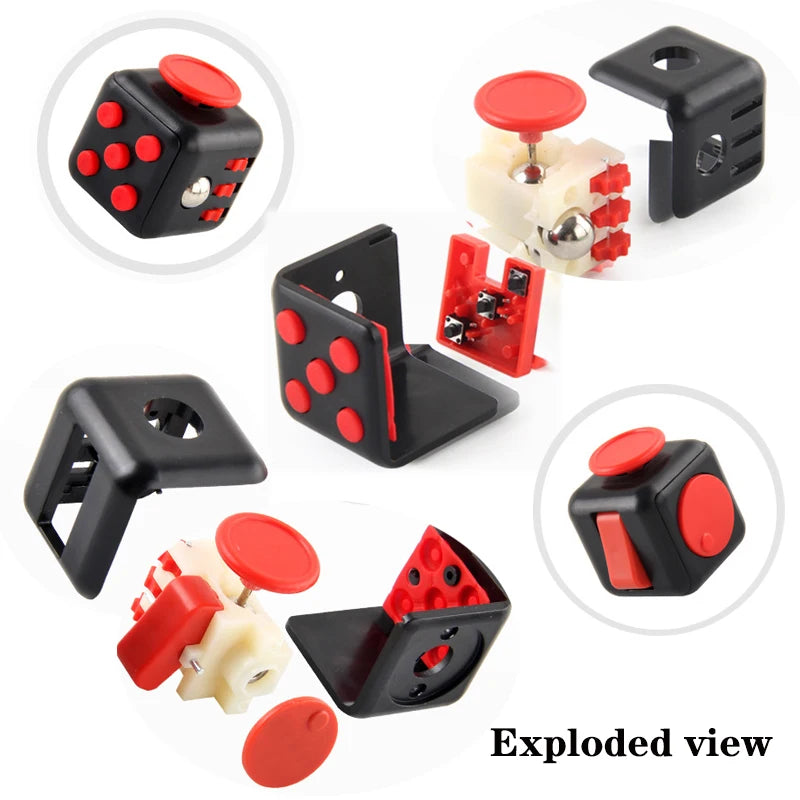 Rainbow Stress Relief Toy for Kids and Adults, Finger Desk Toy, Decompression, Autism, ADHD, OCD, Sensory Anxiety, 6 Sides, 12 Sides 