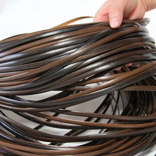 Ratán plástico para tejer y reparar, degradado café, ratán sintético plano, material para tejer, silla y mesa, 10m 