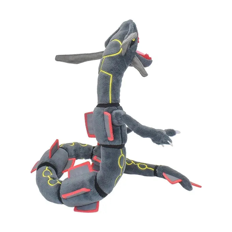 Rayquaza Brilhante Brinquedos De Pelúcia Jogo De Animais De Pelúcia, Peluches macios, Caráter Bonito Dos Desenhos Animados, Preto, 12 ", Presente Colecionável