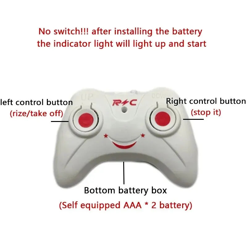Recarregável Mini RC Drone, Remote Safe, Resistente a Quedas, Helicópteros RC, Brinquedos para crianças