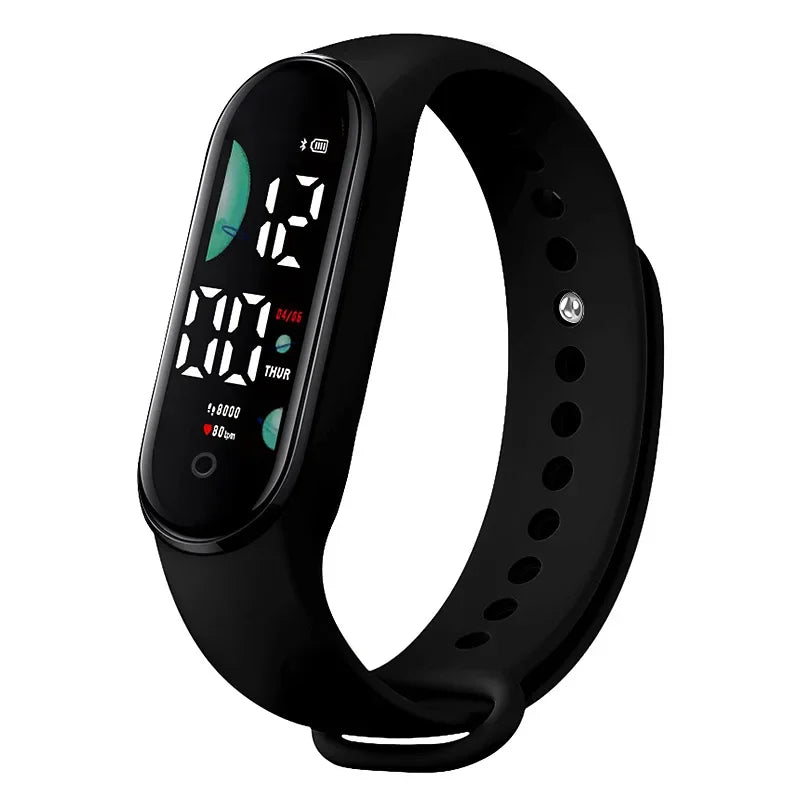 Relógio de pulso digital LED eletrônico feminino, relógio esportivo impermeável, pulseira simples de silicone, relógio casual, moda