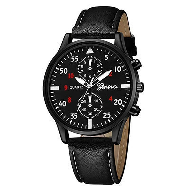Reloj de pulsera de cuarzo para hombre, correa de cuero marrón, informal, de lujo, sin caja, 4 unidades, 2 unidades, 1 unidad 