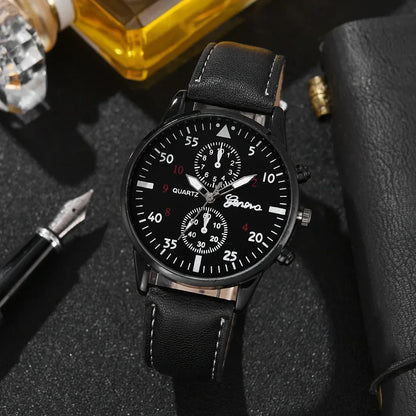 Reloj de pulsera de cuarzo para hombre, correa de cuero marrón, informal, de lujo, sin caja, 4 unidades, 2 unidades, 1 unidad 