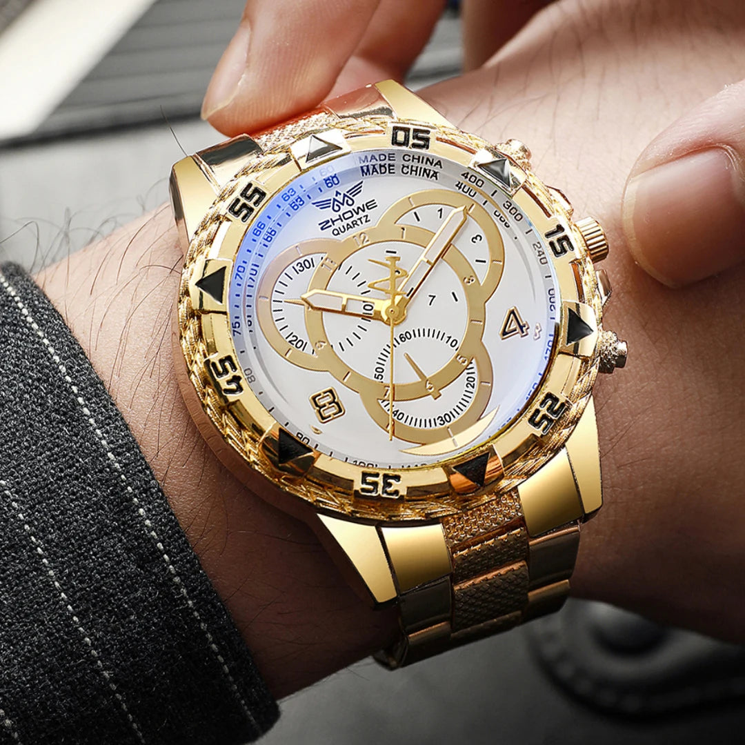 Reloj de cuarzo de acero inoxidable para hombre, elegante y hermoso, como regalo de cumpleaños para novio. 