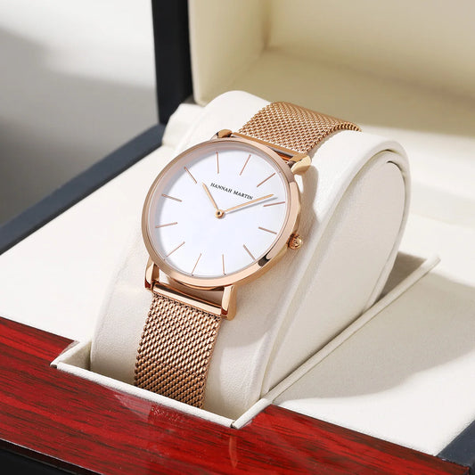 Relojes minimalistas nórdicos resistentes al agua para mujer, oro rosa, movimiento de cuarzo japonés, marca líder, envío directo, elegante, 36 mm 