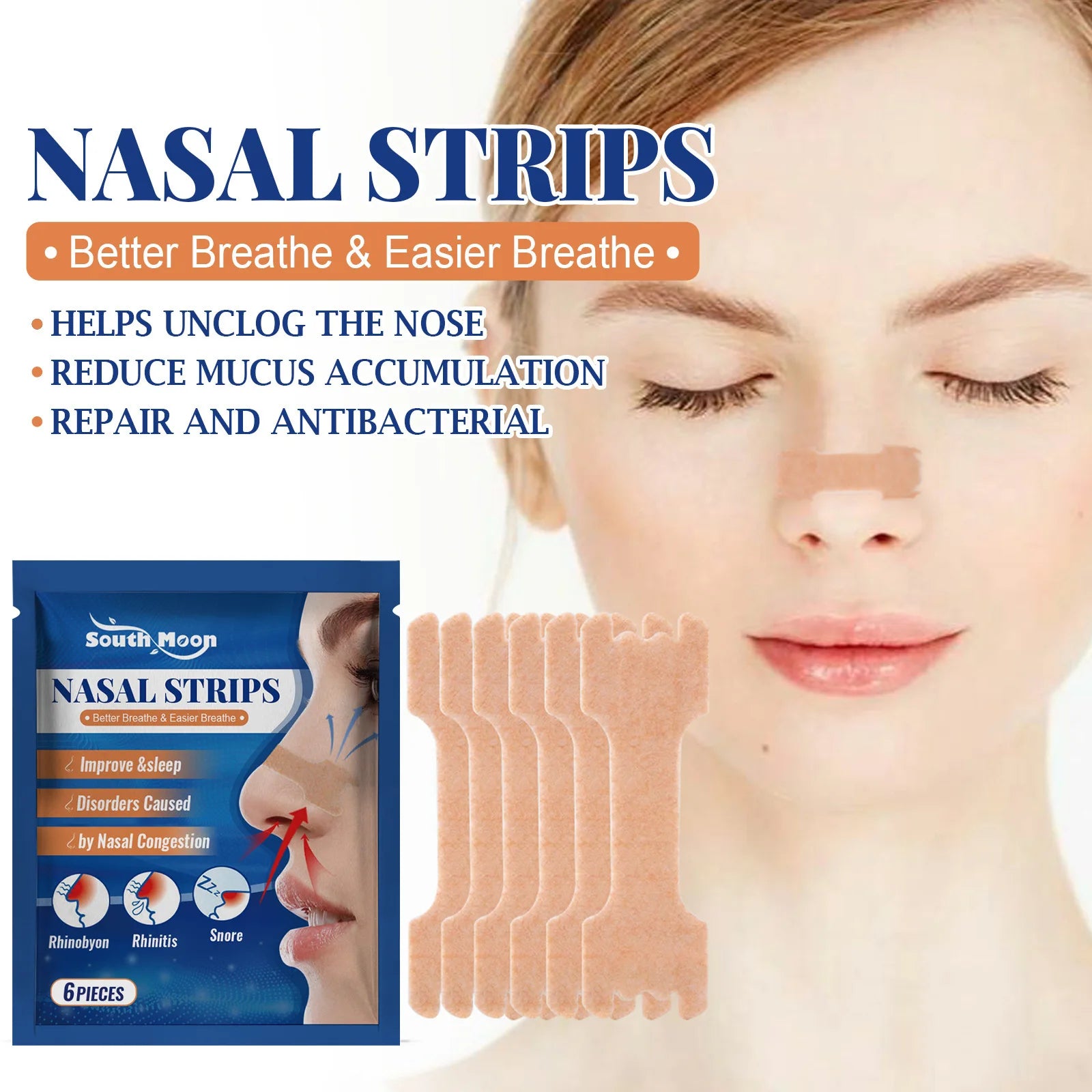 Breathing Nose Strips, Breathing Strips, Best for Anti Snoring, Right Way, Stop, Improve Sleep Quality 
