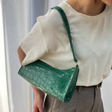 Retro Alligator Pattern PU Leather Handbags for Ladies, Female Small Purse, Armpit Shoulder Bags, High Quality Clutch Totes Bag 
