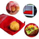 Bolsa reutilizable para microondas, bolsa roja horneada, exprés, papas perfectas, 4 minutos 
