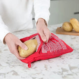 Bolsa reutilizable para microondas, bolsa roja horneada, exprés, papas perfectas, 4 minutos 