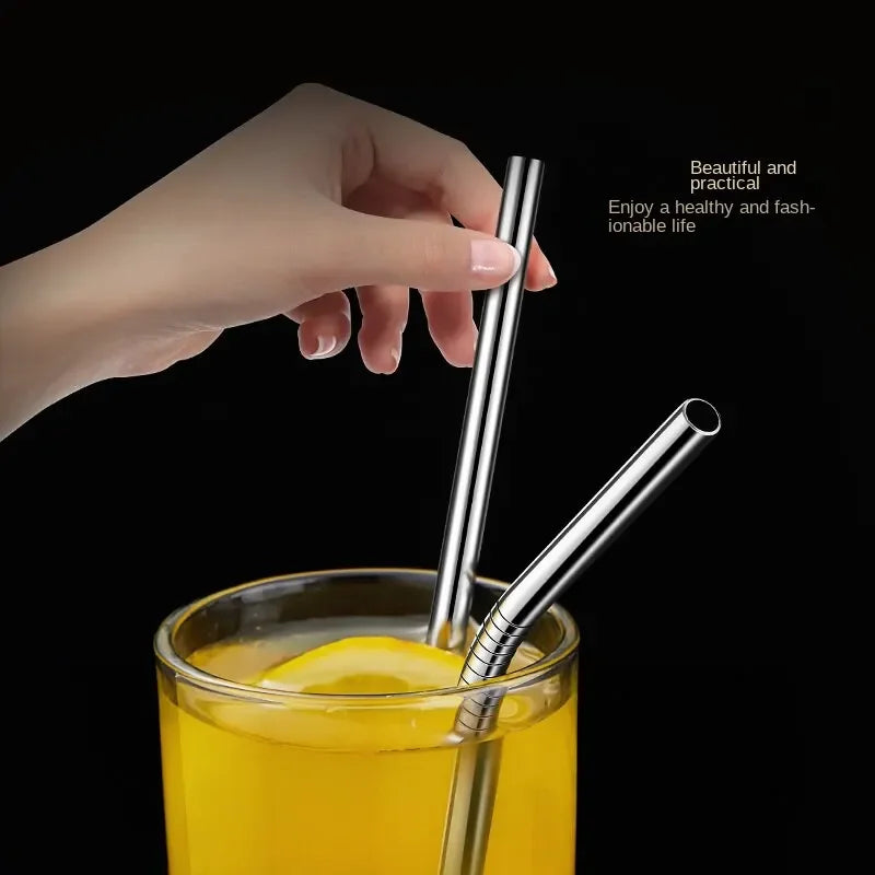 Reusable Stainless Steel Straw Set, Metal Straws, Eco Friendly, Party Favor, Bar Accessory, 20 Pcs 