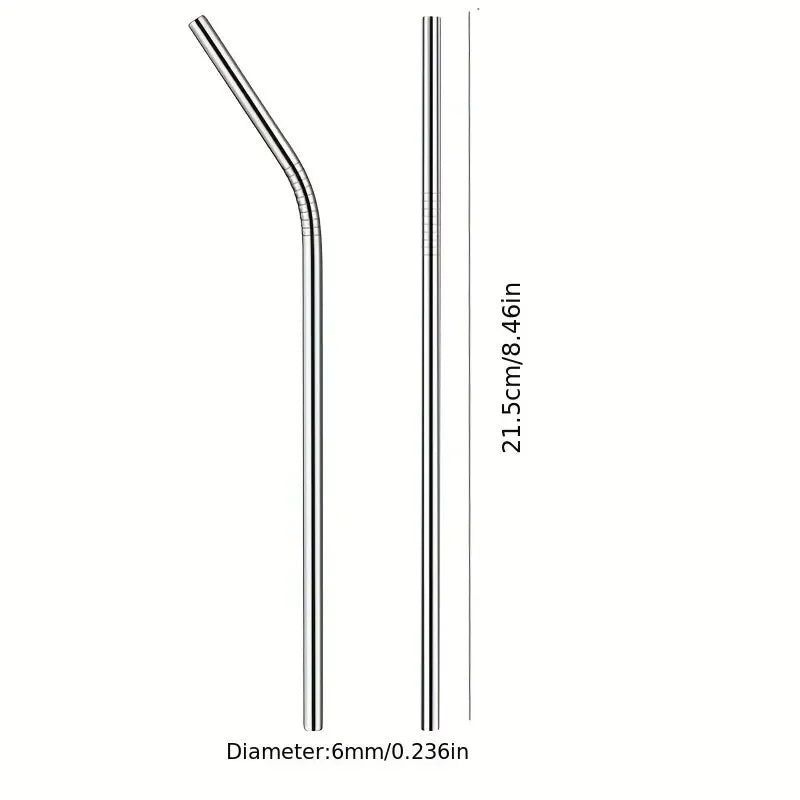 Reusable Stainless Steel Straw Set, Metal Straws, Eco Friendly, Party Favor, Bar Accessory, 20 Pcs 