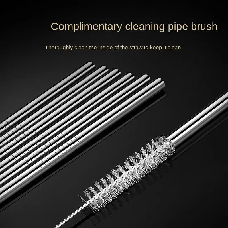 Reusable Stainless Steel Straw Set, Metal Straws, Eco Friendly, Party Favor, Bar Accessory, 20 Pcs 