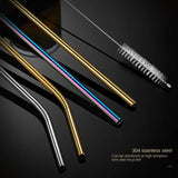 Reusable Stainless Steel Straw Set, Metal Straws, Eco Friendly, Party Favor, Bar Accessory, 20 Pcs 