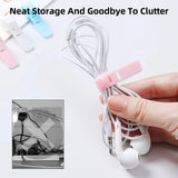 Reutilizável Cable Organizer, fone de ouvido Clip, Carregador Cord Management, 3 Hole Linha Titular Armazenamento, Bobbin Winder Correias, 5pcs