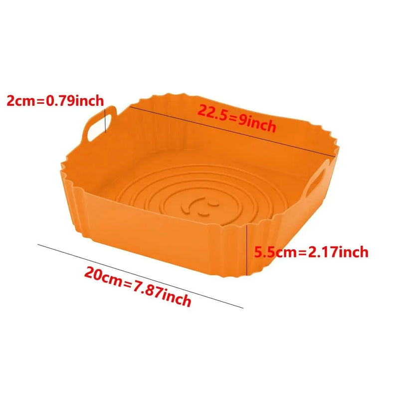 Reusable Silicone Airfryer Pan Liner, Air Fryers Accessories, Oven Baking Tray, Pizza, Fried Chicken Basket, 1Pc 