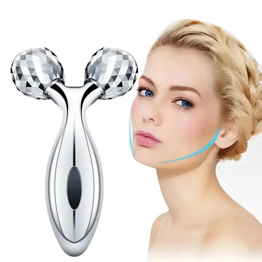 Rodillo facial en forma de Y para lifting facial, masaje 3D, rotación de 360°, masaje corporal completo, relajación, belleza y salud. 
