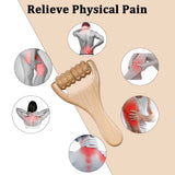 Rodillo de masaje de madera, multifuncional para reducir la celulitis, la tensión muscular y mejorar la salud de la piel, cuerpo completo, 1 unidad 