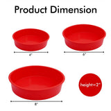 Round Cake Pans Moldes De Silicone, 4, 6, 8 Polegada, Camada De Cozimento, Queijo, Chiffon, Arco-íris