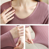 Roupa interior térmica quente para senhoras, Long Johns, conjuntos em forma, gola média feminina, roupas para moldar, íntimas sensuais