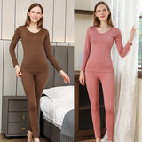 Roupa interior térmica quente para senhoras, Long Johns, conjuntos em forma, gola média feminina, roupas para moldar, íntimas sensuais