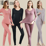 Roupa interior térmica quente para senhoras, Long Johns, conjuntos em forma, gola média feminina, roupas para moldar, íntimas sensuais