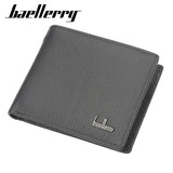 Baellerry Men Genuine Cow Leather Wallet Card Holder Male Purse Short with Coin Pocket Leather Wallets for Men