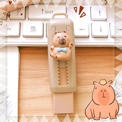 Kawaii Push Pull Capybara Eraser Soft School Supplies Clean Mess Free Stationary Office Student Rubber Eraser For Kids Gift