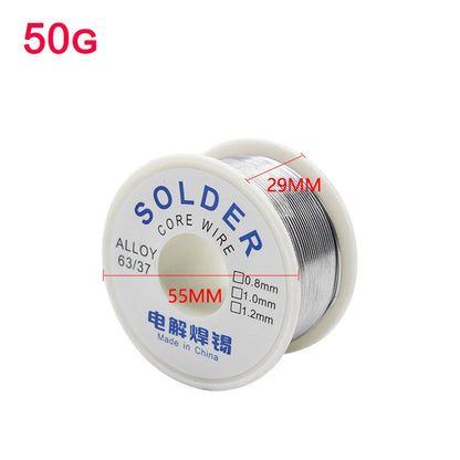 50g-200g Rosin Core Tin Solder Wire 63/37 Solder Wire  Dia 0.8MM/1.0MM High Purity Fusible Tin Easy Melt Wire Circuit Repair