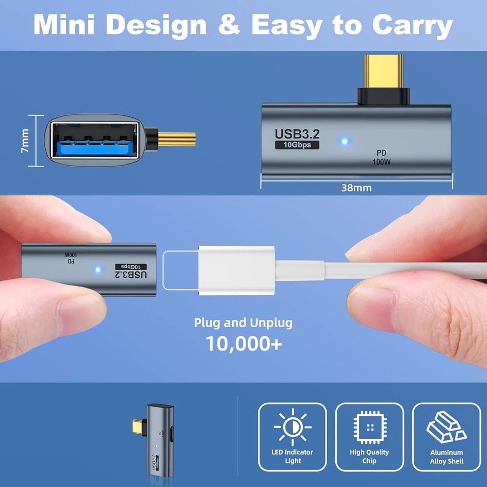 USB C OTG Mobilephone Adapter 2 in 1 Type C to USB3.2 Adapter with PD Charge Port for Samsung Huawei Xiaomi iPhone Laptop Tablet