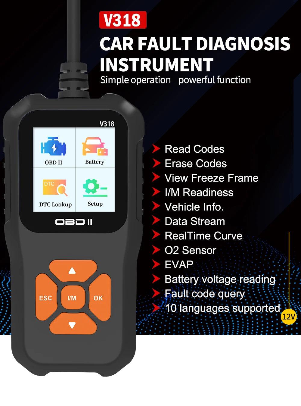 New OBD2 Scanner Professional Auto Engine System Diagnostic Lifetime Free Automotive DTC Lookup Code Reader Car Diagnostic Tool