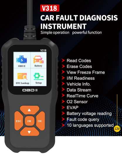 New OBD2 Scanner Professional Auto Engine System Diagnostic Lifetime Free Automotive DTC Lookup Code Reader Car Diagnostic Tool