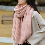 Bufanda de lana tejida, bufandas gruesas para exteriores, resistentes al viento, térmicas, chales largos, tejidas a crochet, pañuelo para el cuello, bufanda para pareja