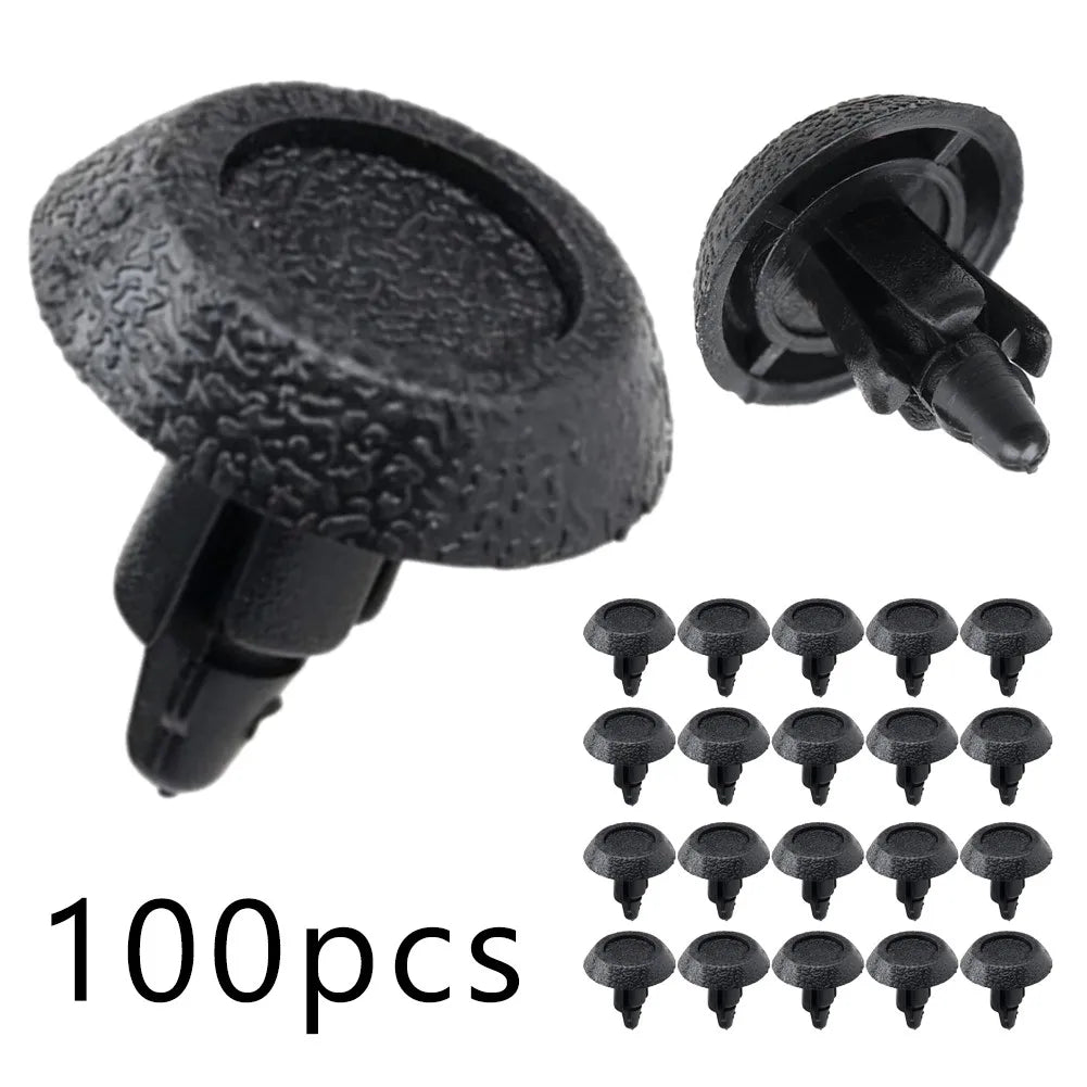 Car Bumper Fender Black Rivet Fasteners, Clipes de rebites de carro para Toyota Camry Carola, Clipes de carro, 7mm Hole