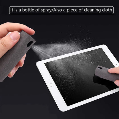 Microfiber Cloth Screen Cleaner Touchscreen Mist Cleaner All in One Spray Bottle Wipe Cleaner Fingerprint-Proof Cleaning Tool