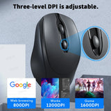 Ergonomic Wireless Bluetooth Mouse 1600DPI for MacBook Tablet Computer Laptop Rechargeable Mouse 2.4GHz USB PC Setup Accessories