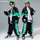 Hip Hop Girls Contrast Bomber Jacket Sport Pants Boys Street Dance Coat Streetwear Kids Jazz Clothes Set Children School Uniform