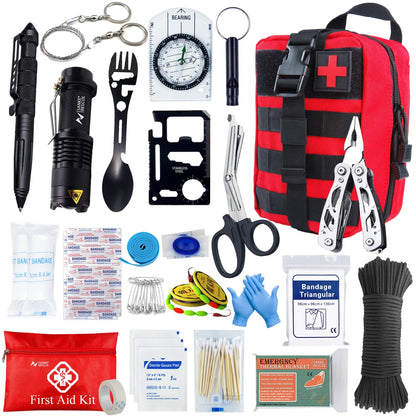 Kit de primeros auxilios táctico para coche, accesorios para supervivencia, equipo de acampada, maletín médico, bolsa EDC de autodefensa ifak