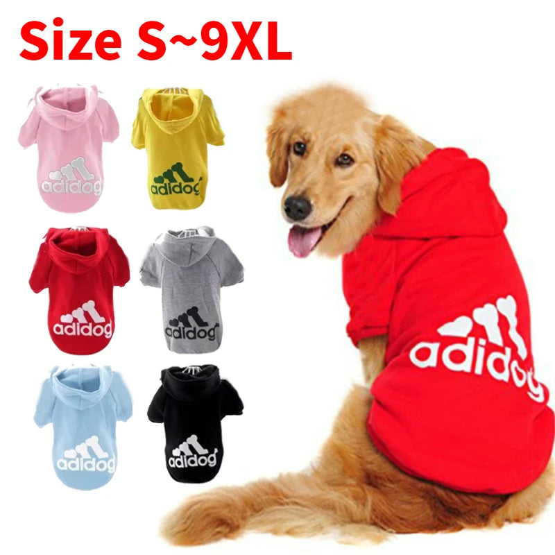 Ropa para perros Adidog, sudaderas con capucha para perros, abrigo cálido de otoño e invierno para perros grandes, chaqueta, suéter, ropa para cachorros, Bulldog Francés