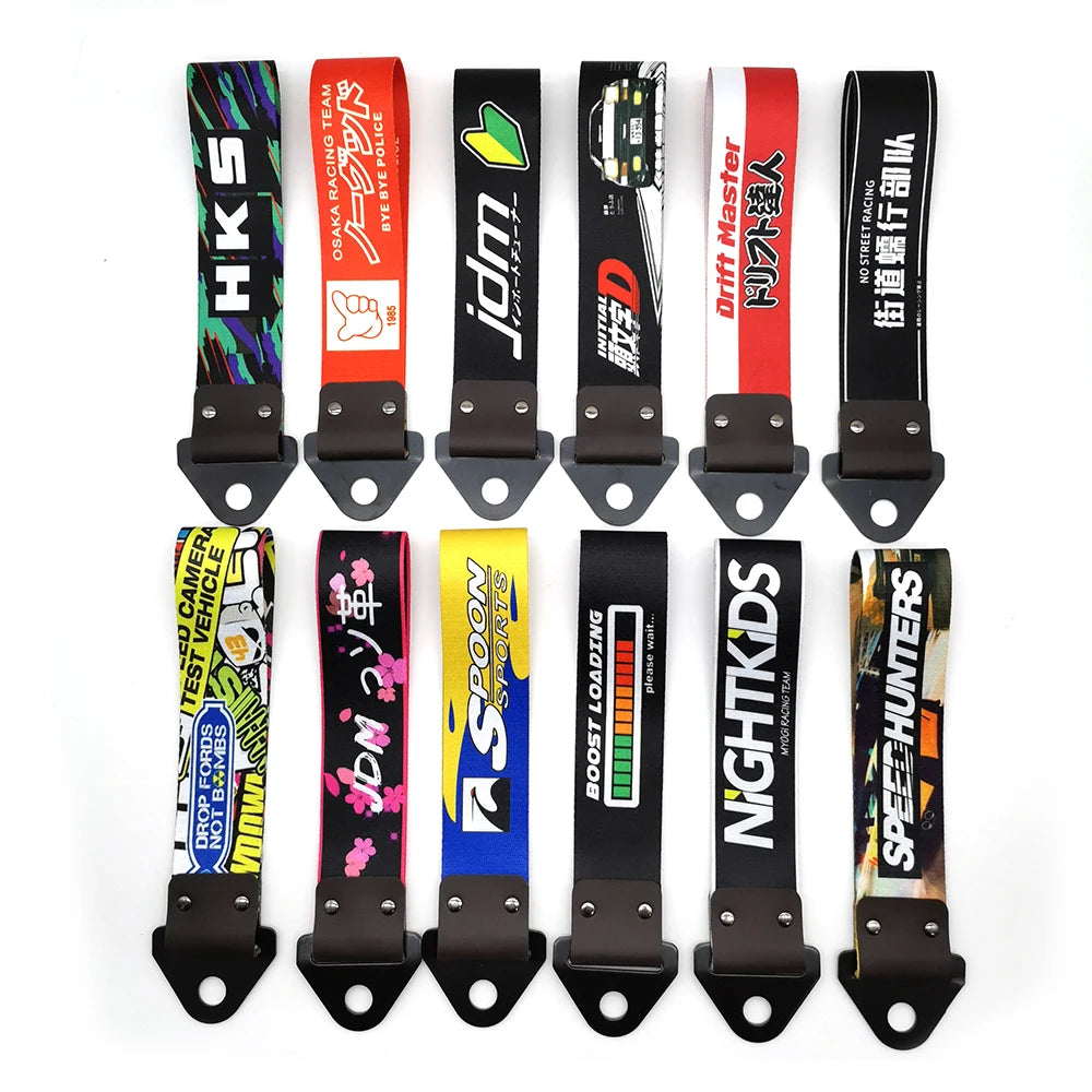 JDM Racing Culture Car Pendant Tow Strap Belt Tow Rope Ribbon Trailer Rope Bumper Towing Strap FOR NOS HKS Initial D Accessories
