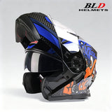 BLD Modular Motorcycle Full Face Helmet ECE Flip-up Double Anti-Fog Visor Purple Bird Sport Design In Stock Adult Men and Women