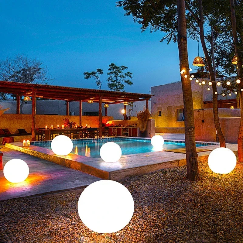 RGB Waterproof LED Garden Ball Light Solar Lighting USB Charge Deco Lamp Remote Control 16 Colors for Party Wedding Street Yard