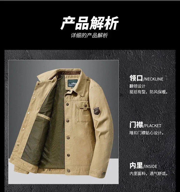 Spring Autumn Jacket Men Cotton Windbreaker Bomber Coat Military Men's Tactics Jackets Man Cargo Casual Jacket Mens Clothes New