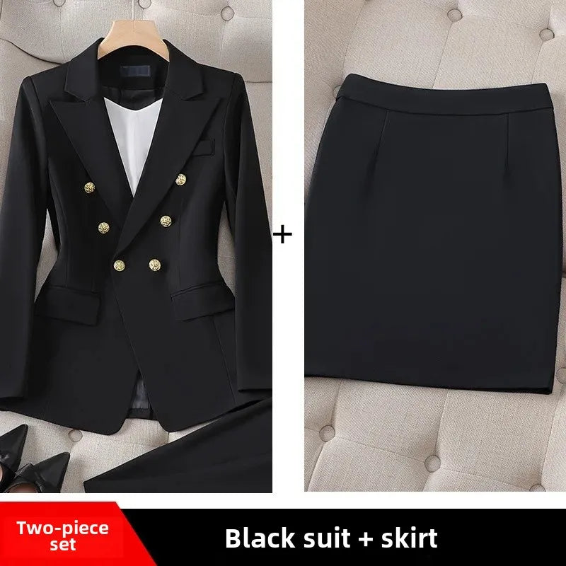 Elegant Women's Fashionable White Western-Style Suit Zihongsuitsuit High-End Business Attire Long-Pants Set For Special Occasion