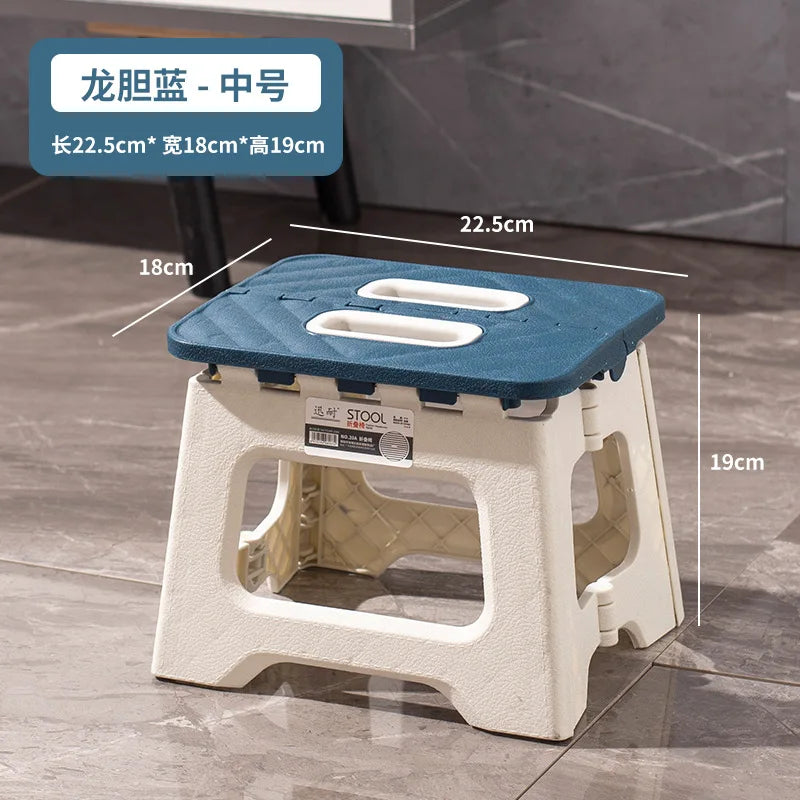 Portable Folding Stool Thickened Plastic Campstool Mini Hand Held Chairs Outdoor Activities Fishing Bench Household Space Saving
